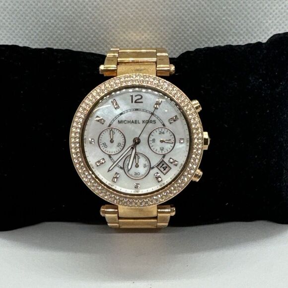 Michael Kors Parker MK5491 Women's Gold Stainless Steel Analog Dial Watch JNA588 - Picture 1 of 11